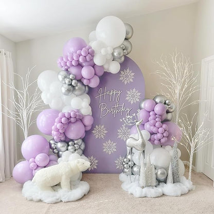 120pcs Pastel Purple Balloons, 18 12 10 5 inch Light Purple Balloons Different Sizes Purple Balloon Garland for Baby Shower Gender Reveal Wedding Birthday Party Decorations