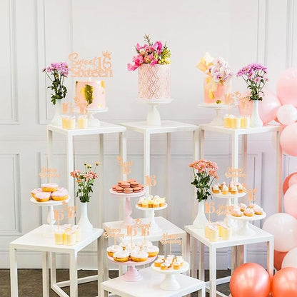 25 Pack 16th Birthday Cake Decorations, Sweet 16 Sixteen Cake Topper, Happy Birthday Sweet 16 Cupcake Toppers Rose Gold for Boys Girls Happy 16th Birthday Party Supplies…