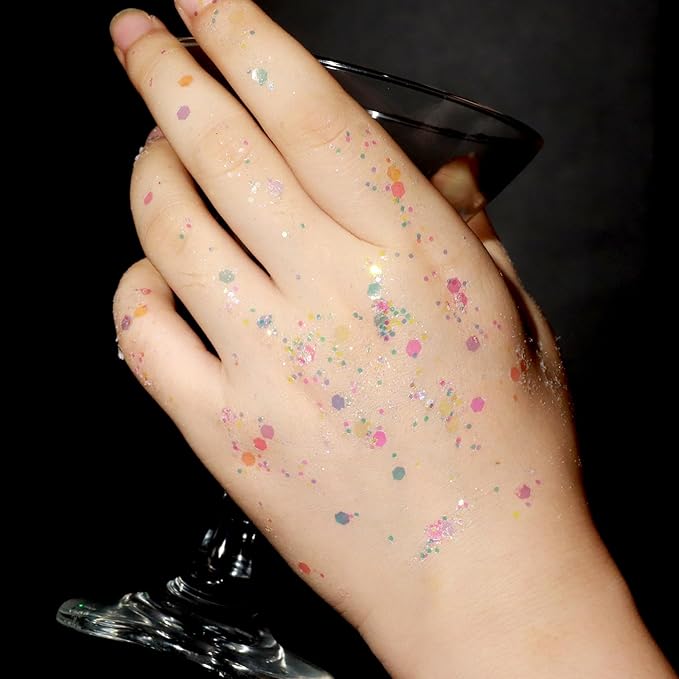 Teenitor Body Glitter Face Glitter Makeup Festival Glitter, 12 Colors Face and Body Glitter Gel, Hair Glitter Gel, Body Makeup
