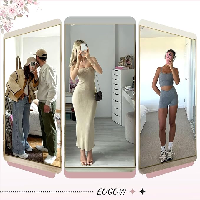 EOGOW 71" x 24" Full Body Mirror,Tempered Glass Shatterproof Full Length Mirror with Stand, Hanging, Wall Mounted Leaning for Bedroom Living Room Entryway