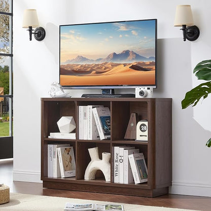 Joaxswe 6 Cube Storage Bookcase, Wood Floor Standing 2-Tier Bookshelf