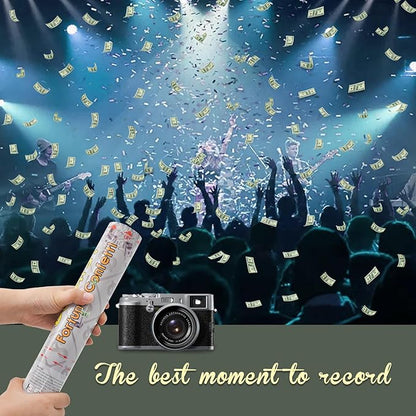Confetti Cannon Creative Small Size Dollar Bill Confetti Poppers Suitable for Business Signing, Opening Activities, Promotion and Salary Increase Celebration, Holiday or Birthday Party (Pack of 4)