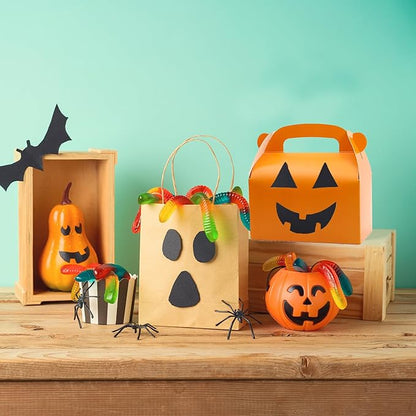 30-Pack Orange Party Favor Treat Boxes, Goodie Boxes, Candy Box, Gable Paper Gift Boxes with Handles. Perfect for Orange Citrus Themed Brunch Party Decoration Supplies
