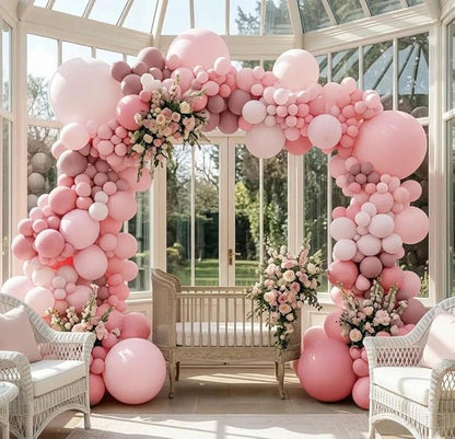 Pastel Pink Balloons Latex Light Baby Pink Balloon Garland Arch Kit Different Sizes for Birthday Baby Shower Winter Bridal Prom Party Decorations