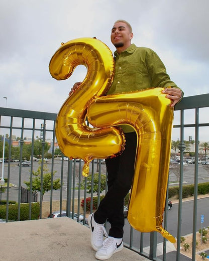 Gold 2 Balloon, Number Balloon 40 Inch, Two Balloon Number Birthday Decorations, Second 2nd Birthday Party Supplies, Number 2 Balloon