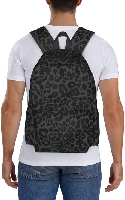 cfpolar 17 Inch Backpack Dark Gray Cheetah Leopard Print Laptop Bag Shoulder Bag School Bookbag Casual Daypack For Boys Girls
