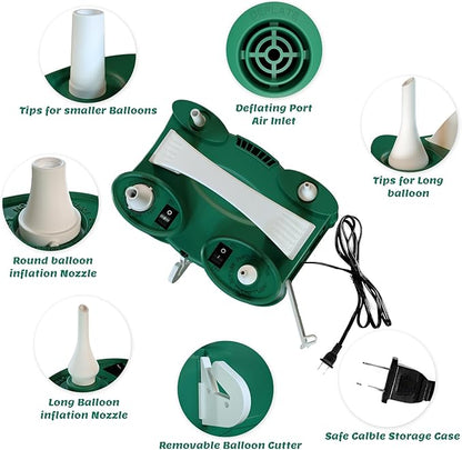 SINBEE Balloon Pump Electric Party Decorations - Electric Balloon Pump for Balloon Arch Kit, Portable Dual Nozzle Balloon Inflator