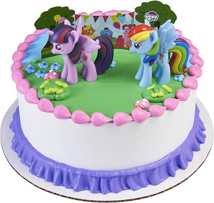DecoPac My Little Pony Cake Topper, 3-Piece Cake Decorations with Rainbow Dash and Twilight Sparkle Ponies for Fun After the Birthday Party, 3"