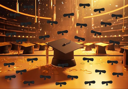 ONLYKXY 15gram Glitter Table Confetti Decor Scatter Bless Confetti Grad Party Decor for Congrats College Graduation Birthday Wedding Party Chocolate Favor Envelope Decal (Black Diploma)