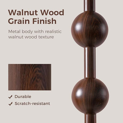 62" Vintage Farmhouse Floor Lamp for Living Room,3 Color Temperatures & Dimmable,Rustic Standing Lamp with Remote & Foot Switch,Retro Wood Grain Tall Floor Lamp for Bedroom Office Corner(Walnut)