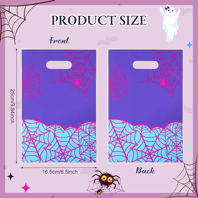 Eccliy 30 Pcs Spider Birthday Party Favors Bags Cartoon Spiderweb Gift Candy Gift Bags for Spider Theme Party Decorations Supplies