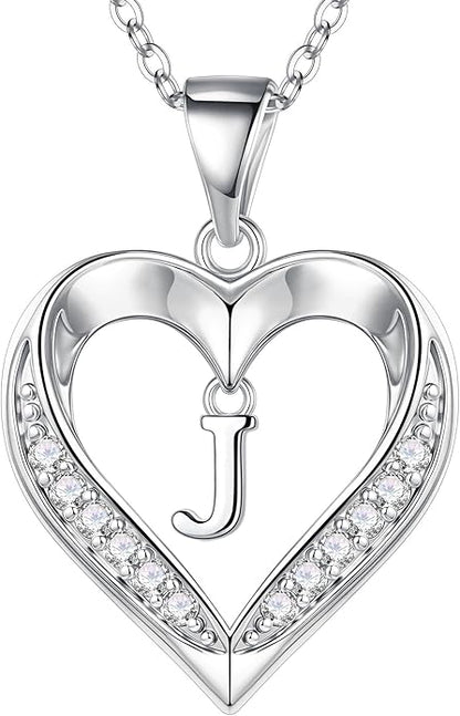 TURANDOSS Valentines Day Gifts for Kids Teen Girls - Heart Initial Necklaces, Dainty 14K Gold Plated CZ Heart Letter A-Z Pendant Necklace Trendy Jewelry Valentines Day Gifts for Wife Girlfriend