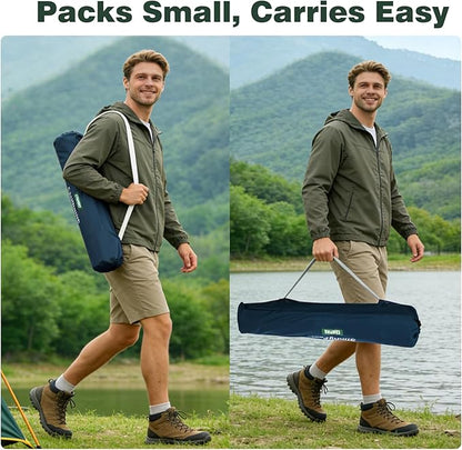 SUNNYFEEL Folding Camping Table- Collapsible Portable Beach Table with 4 Cup Holders & Carry Bags, Tailgate Table for Outdoor Excursion Picnic Hiking Fishing Travel Parties, Blue