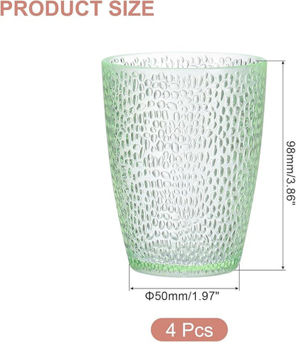 uxcell 10oz Acrylic Drinking Glasses, 4Pcs Plastic Reusable Tumblers Drinkware Unbreakable Water Glasses Cups Stackable & Dishwasher Safe for Home Outdoors Restaurant, Emerald