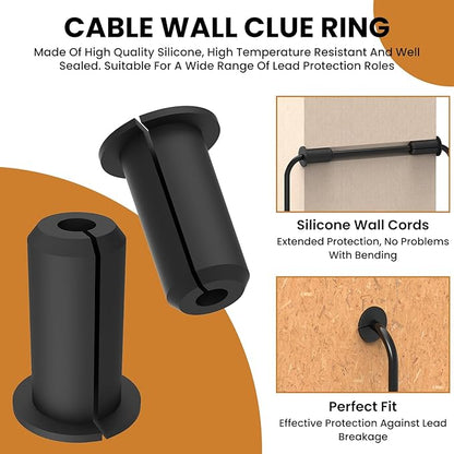 2pcs in Wall Pass Through Cable Routing Kit Compatible for Starlink Mounting 1 Inch Wall Hole Silicone Cable Feed Through Bushing Grommet Accessories for Router Ethernet Adapter