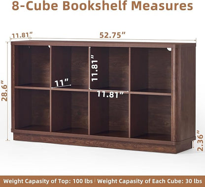 Joaxswe 8 Cube Bookcase, Floor Standing 2-Tier Cubby TV Stand Bookshelf