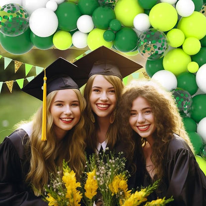 Green White Balloons Garland Arch Kit - Dark Green, Lime Green, Green White Balloons for Tropical Safari Wild Video Game Birthday Wedding Graduation Baby Shower St Patrick's Decorations