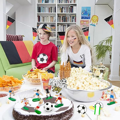 14pcs Soccer Cake Topper Soccer Cake Decorations Sports Ball Player Cake Decorations for Men Boy Football Sport Theme Birthday Party Suppplies
