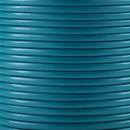 Mandala Crafts Round Genuine Teal Leather Cord for Jewelry Making – 1.5mm Cowhide Leather Rope String Lace for Kumihimo – 20 Yards Cowhide Craft Cording Spool