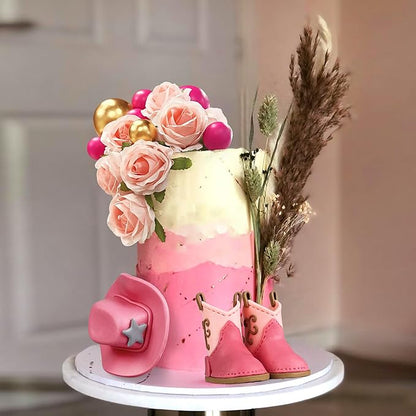 22PCS Cowgirl Cake Decorations Cowgirl Hat and Boot Cake Toppers Western Cowgirl Birthday Baby Shower for Western Theme Party Favors Supplies