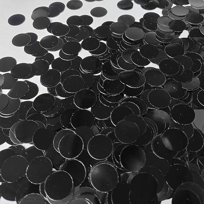 Black Metallic Shiny Round Confetti 0.6 Inch-Table Sequin Confetti for Party Wedding Decoration(3.52 oz)