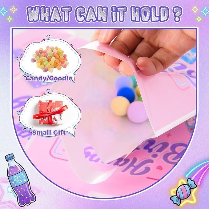Eccliy 30 Pcs Kpop Party Bag Goodie Candy Gift Bags Cartoon Kpop Music Band Inspired Soda Pop Birthday Decorations with Handles