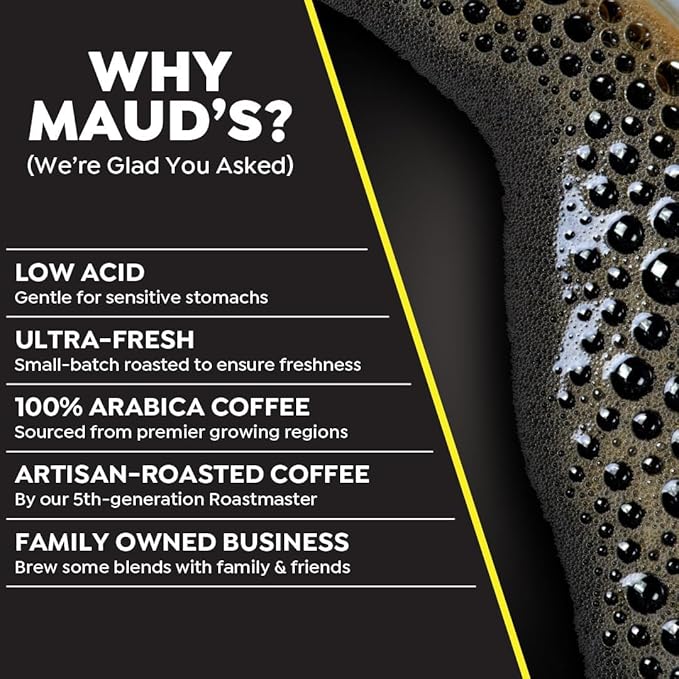 Maud's World's Strongest Decaf Coffee Pods, 50ct, Decaffeinated Dark Roast Coffee in Recyclable Single Serve Pods – 100% Arabica Coffee, Compatible with Keurig K Cups Maker