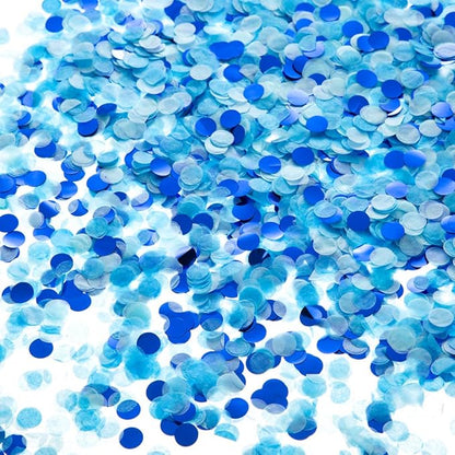 Tissue Confetti Circle Dots for Table Wedding Birthday Party Decoration, 1cm in Diameter (Navy, Turquoise, Light Blue, 60 Grams)