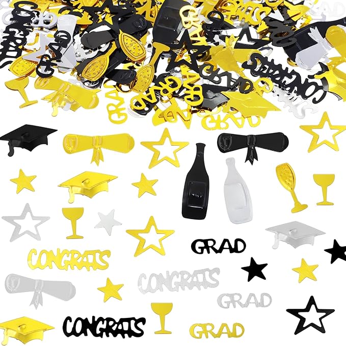 ONLYKXY 15gram Glitter Table Confetti Decor Scatter Bless Confetti Grad Party Decor for Congrats College Graduation Birthday Wedding Party Chocolate Favor Envelope Decal (Mixed Colors & Styles)
