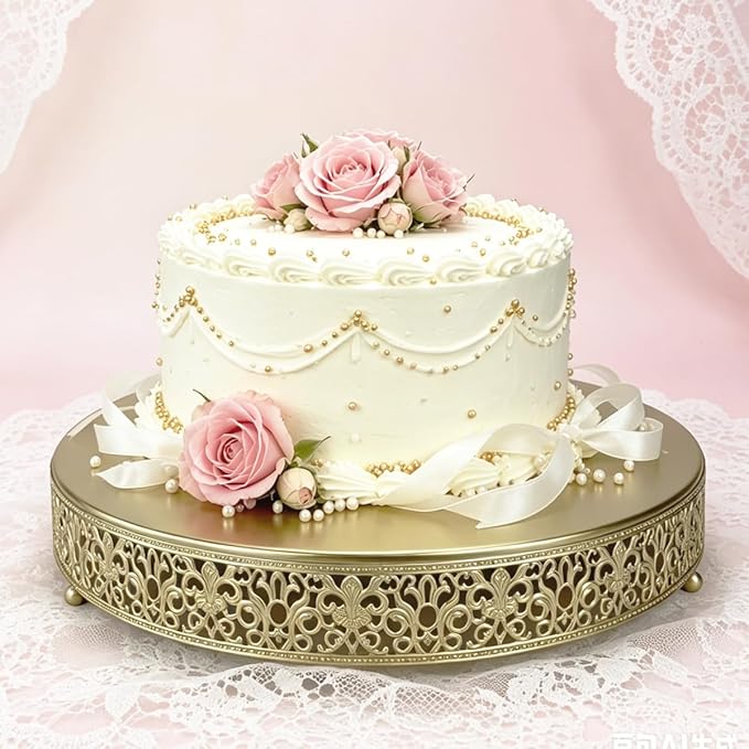 Cake Stand, Metal Round Cupcake Dessert Stand Cake Display Holder for Wedding Party Birthday Baby Showers Anniversary (14‘’ Gold)