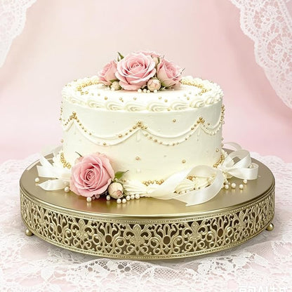 Cake Stand, Metal Round Cupcake Dessert Stand Cake Display Holder for Wedding Party Birthday Baby Showers Anniversary (14‘’ Gold)