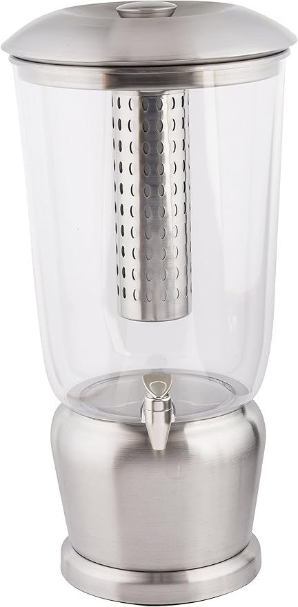 TableCraft 85 Large 5 Gallon Drink Dispenser with Fruit Infuser & Stand, BPA-Free Tritan & Stainless Steel, Ideal for Catering, Buffet, Home Use, Cold Beverage Dispenser