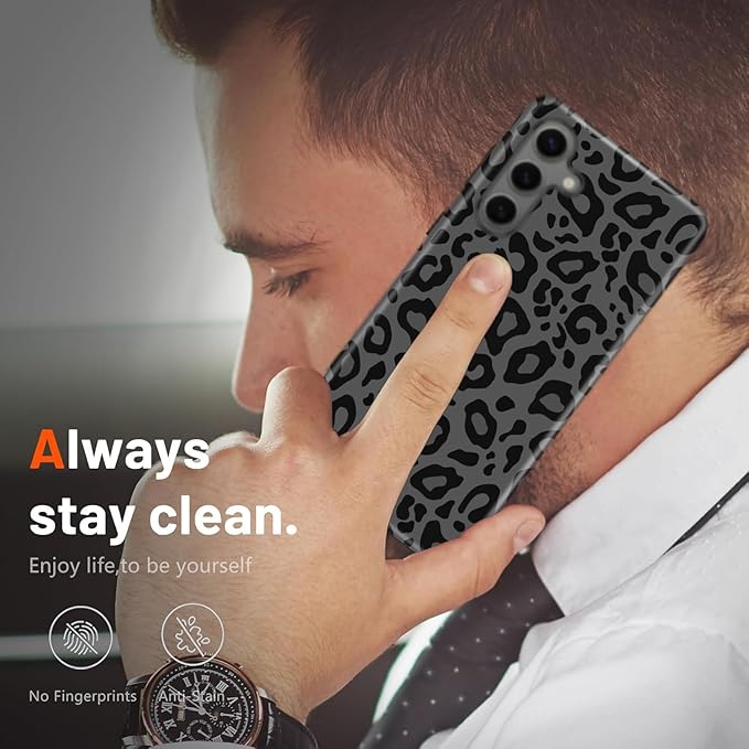 Compatible for Samsung Galaxy A26 5G Case, Dual Layer Heavy Duty 2 in 1 Shockproof Protective Phone Case,Black Cheetah Leopard Print