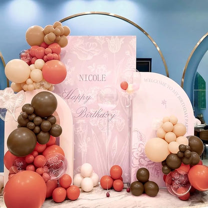 MEBAY Dusty Orange and Brown Balloon Arch Kit, 166Pcs Burnt Orange Camel Chocolate Brown Nude Balloons Garland for Boho Thanksgiving Autumn Baby Shower Fall Birthday Decorations