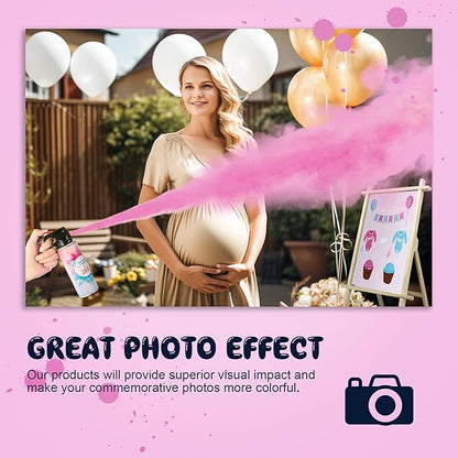 POPUPARTY 2 Pack Pink Gender Reveal Fire Extinguishers with 4 Pack Pink Confetti Cannons for Baby Girl Gender Reveal Party