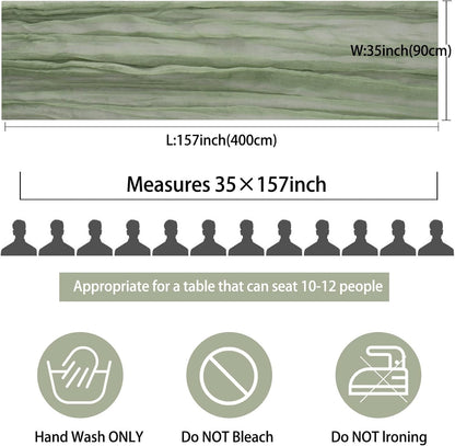 12 Pack 13Ft Cheesecloth Table Runner 35x157 Inch Boho Gauze Table Runner Cheese Cloth Long Rustic Table Runners for Wedding Bridal Shower Birthday Party Table Decor (Dusty Sage Green)