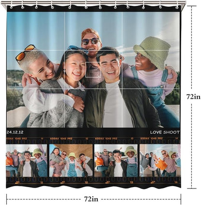 Personalized Shower Curtain Set Custom Photo Shower Curtains Modern Minimalist Home Bathroom Curtain Decor with 12 Hooks 72 Inch Wide * 72 Inch High