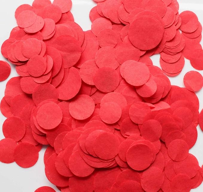Red Tissue Confetti 1inch Circle Confetti 5000pcs for Filled Balloon or Table Party Decoration