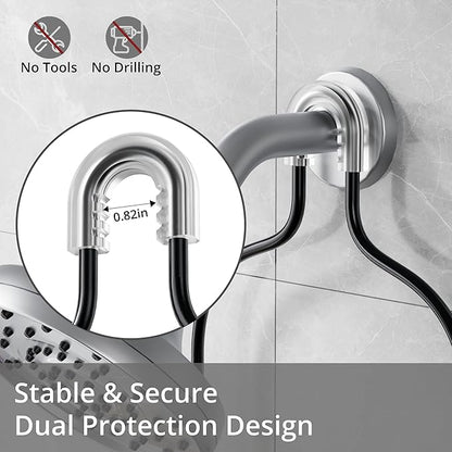 DAOYA Shower Organizer, No Drilling Over Shower Head Caddy with 2 Soap Dish, Rustproof Bathroom Storage Rack for Shampoo Conditioner Soap, Quick-Dry Drainage