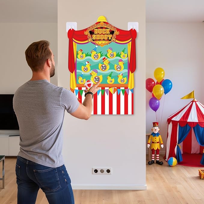 2 Pcs Dart Board with 12 Sticky Balls Theme Party Decorations Felt Cloth Toss Game for Family Games Birthday Party Outdoor Indoor Supplies(16.5 x 23.6 inches)