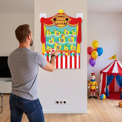 2 Pcs Dart Board with 12 Sticky Balls Theme Party Decorations Felt Cloth Toss Game for Family Games Birthday Party Outdoor Indoor Supplies(16.5 x 23.6 inches)