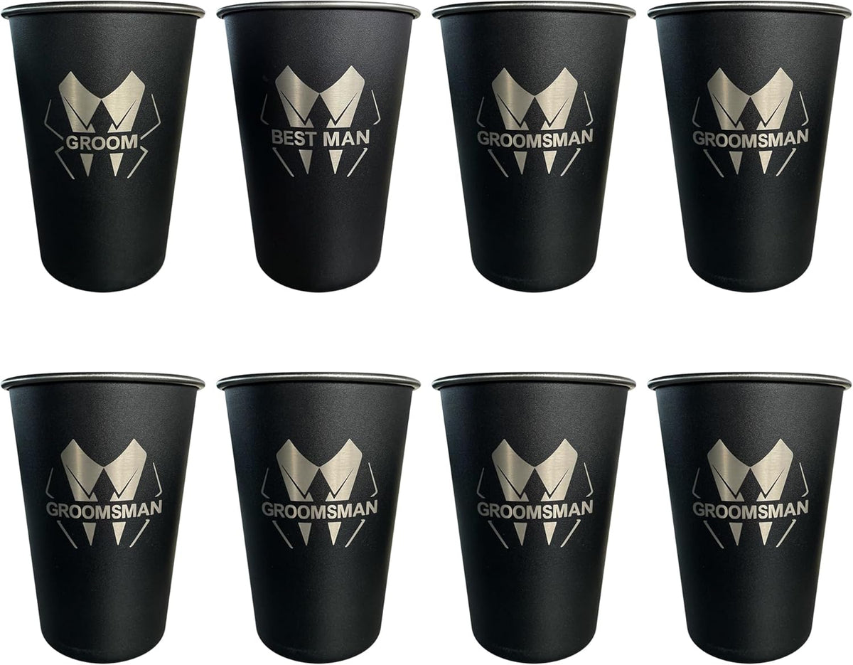 TEAM GROOM Groomsmen Gifts Cups 8 pcs Bachelor Party Favors Groomsmen Tumblers(LJ-Bold)