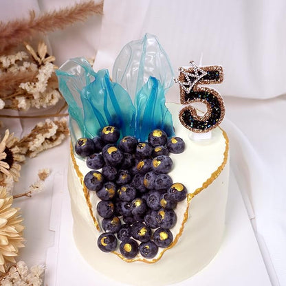 Saododku Birthday Candles for Cake, 0123456789 Number Candles for Birthday Cakes with Sparklers, 3.15" Large Cake Candles for Baby Girl/Boy Birthday, or Wedding Party Decorations(4#)
