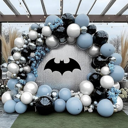 Dusty Blue Balloons Double Stuffed Blue Balloon Garland Arch Kit Different Sizes 18In 12In 5In Latex For Birthday Baby Shower Gender Reveal Neutral Party