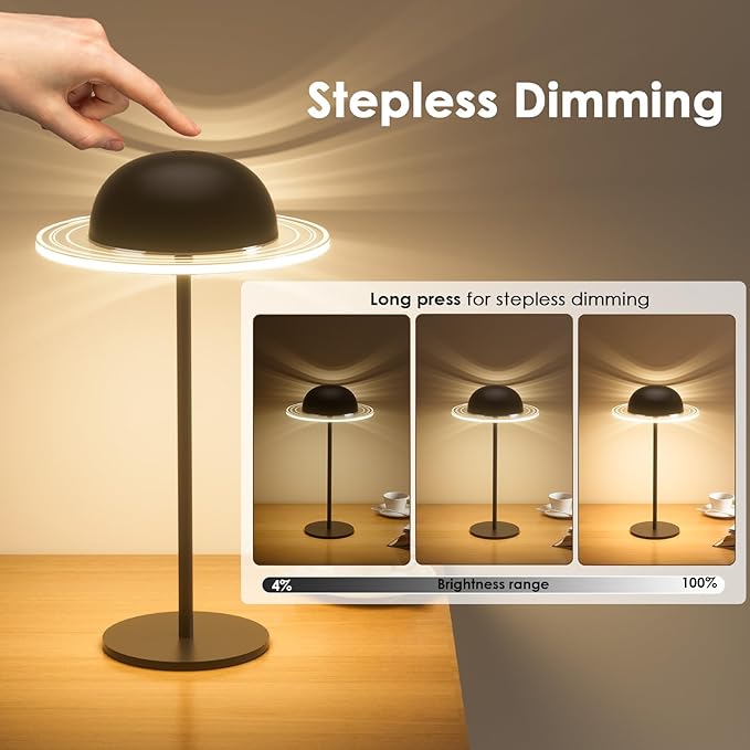 KIBTOY Cordless Table Lamps, Rechargeable Battery Operated Lamps, Touch & Remote Control, 3 CCT & RGB Colors Dimmable,Portable Small Lamp for Bedsides,Kids,Dining Room,Living Room 1 Pack
