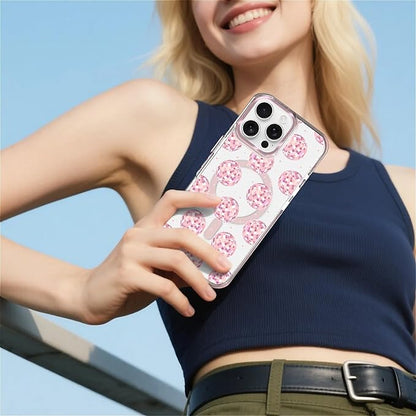Case for iPhone 16 Pro Max,[Compatible with MagSafe],Disco Balls Pink Phone Case Design，for Women Girls Magnetic Clear Cover - Slim, Sleek, & Shockproof Protection
