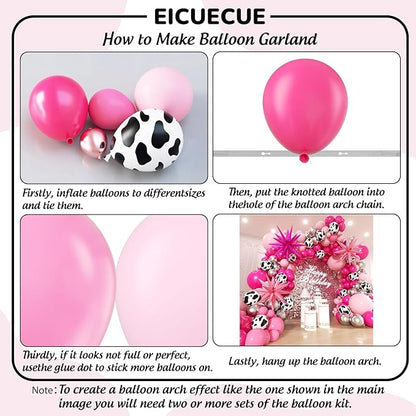 Disco Cowgirl Party Decorations 181Pcs Hot Pink Silver Cowgirl Balloon Arch Garland Kit for Anniversary, Bachelorette,Cow Girl Birthday, Farm, Western, Cowboy Theme Party Decoration
