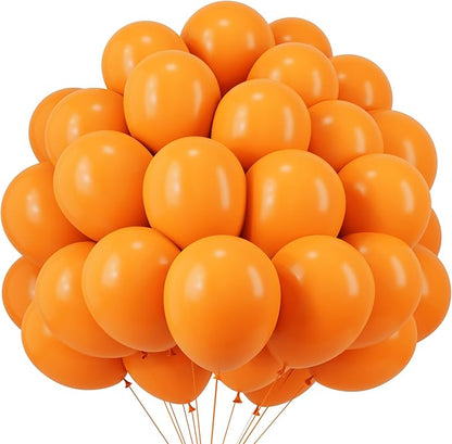 RUBFAC 120pcs Balloons for Birthday Baby Shower Graduation Anniversary Wedding Party Supplies Garland Arch Decoration,12 Inches,Orange