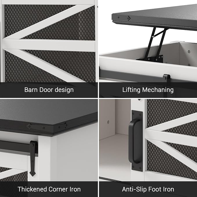 47.2" Lift Top Coffee Table, Hidden Storage Compartment, Lifting Tabletop
