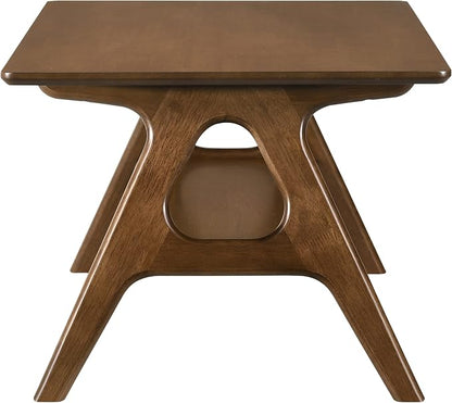 Arona Mid-Century Modern Wood Coffee Table with Shelf